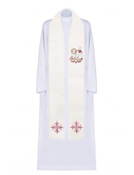 Estola de Páscoa bordada com o símbolo do Cordeiro de Deus (125H)