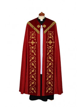 Damas de chape brodé, velours rayé