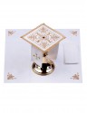 Chalice linen set, linen, cross embroidery (85H)