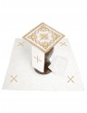 Chalice linen set, linen, gold cross embroidery (91H)