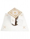 Chalice linen set, linen, gold cross embroidery (91H)