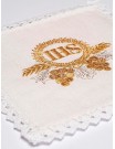 Chalice linen set, linen, IHS embroidery (93H)