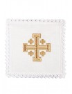 Chalice linen set, linen, gold embroidery, Jerusalem Cross (95H)
