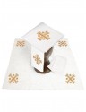 Chalice linen set, linen, gold embroidery, Jerusalem Cross (95H)