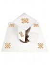 Chalice linen set, linen, gold embroidery, Jerusalem Cross (95H)