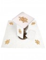 Chalice linen set, linen, gold IHS embroidery (97H)