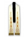 Cream stole - Roman pattern, embroidered