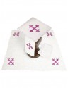 Chalice linen set, linen, cross embroidery (101H)
