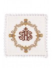 Chalice linen set, linen, red IHS embroidery (102H)