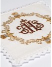 Chalice linen set, linen, red IHS embroidery (102H)