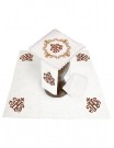 Chalice linen set, linen, red IHS embroidery (102H)
