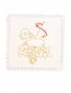 Chalice linen set, linen, embroidered with the Lamb of God (105H)