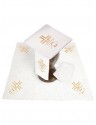 Chalice linen set, linen, embroidered with a cross and fish (108H)