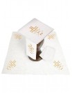 Chalice linen set, linen, embroidered with a cross and fish (108H)