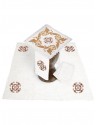 Chalice linen set, linen, gold embroidery (109H)
