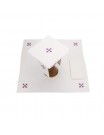 Chalice linen set, linen, purple cross embroidery (110H)