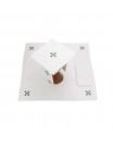 Chalice linen set, linen, green cross embroidery (112H)