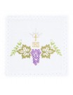 Chalice linen set, linen, chalice + grapes embroidery (114H)