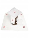 Chalice linen set, linen, red cross embroidery (115H)