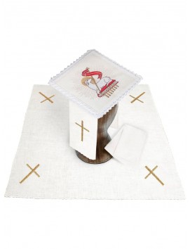 Chalice linen set, linen, Lamb embroidery (117H)