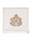 Chalice linen set, linen, IHS embroidery (120H)