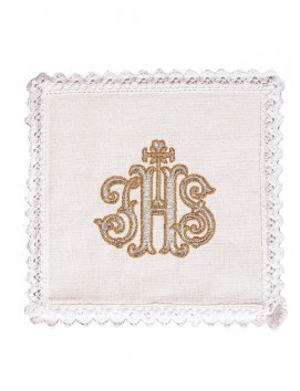 Chalice linen set, linen, IHS embroidery (120H)