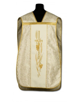 Casula romana creme dourada - damasco