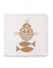 Chalice linen set, linen, fish embroidery (124H)