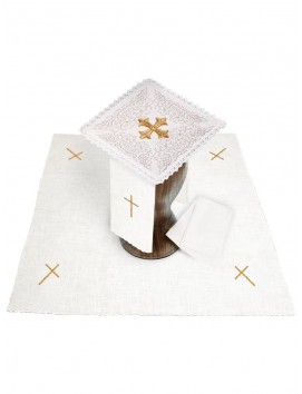 Chalice linen set, linen, cross stitch (131H)