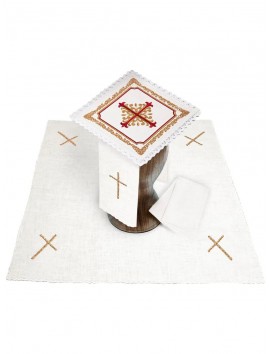Chalice linen set, linen, cross stitch (132H)
