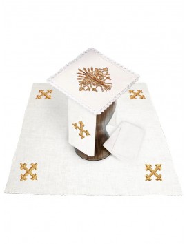 Chalice linen set, linen, IHS embroidery (134H)