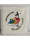 Embroidered chalice pall, ecru - Jubilee 2025 (Pilgrims of Hope)