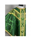 Semi-Gothic chasuble + stole, burse, maniple, chalice veil - jacquard fabric (9K)