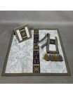 Semi-Gothic chasuble + stole, burse, maniple, chalice veil - jacquard fabric (16K)