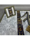 Semi-Gothic chasuble + stole, burse, maniple, chalice veil - jacquard fabric (16K)