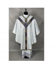Semi-Gothic chasuble + stole, burse, maniple, chalice veil - jacquard fabric (16K)