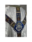 Semi-Gothic chasuble + stole, burse, maniple, chalice veil - jacquard fabric (16K)