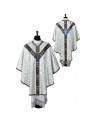 Semi-Gothic chasuble + stole, burse, maniple, chalice veil - jacquard fabric (16K)