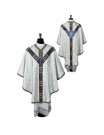 Semi-Gothic chasuble + stole, burse, maniple, chalice veil - jacquard fabric (16K)
