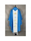 Marian chasuble, blue, jacquard fabric (24K)
