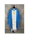 Marian chasuble, blue, jacquard fabric (24K)