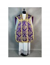 Roman purple chasuble + stole, maniple, burse and chalice veil (30K)