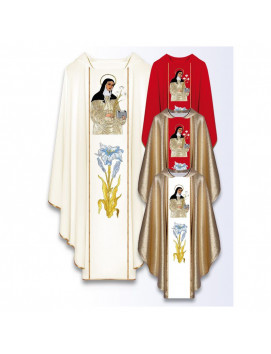Chasuble with embroidered image - Saint Clare