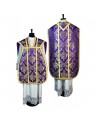 Roman purple chasuble + stole, maniple, burse and chalice veil (30K)