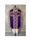 Roman purple chasuble + Stole, Maniple, Burse and Chalice Cover (31K)