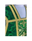 Roman green chasuble + stole, maniple, burse and chalice veil (33K)