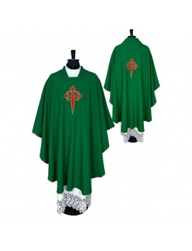 Gothic embroidered chasuble with stole - Cross of Saint James
