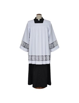 Sobrepeliz de sacerdote, branca, inserto de algodão (13)