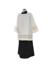 Priest surplice, ecru, machine-made, gold hem (15)