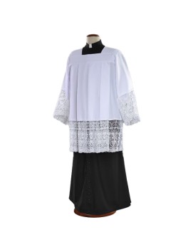 Priest surplice, white decorated with cotton guipure (16)
